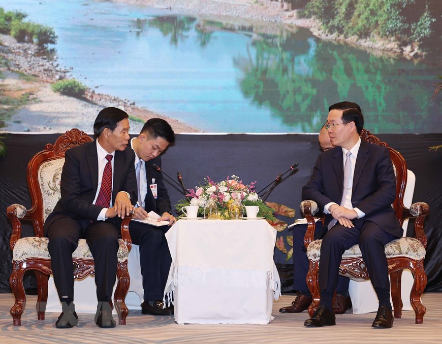 Hoạt động của Chủ tịch nước Võ Văn Thưởng tại Lào trong chiều 10/4 - Ảnh 2.