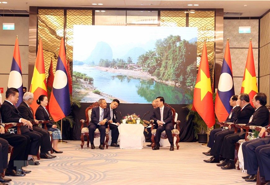 Hoạt động của Chủ tịch nước Võ Văn Thưởng tại Lào trong chiều 10/4 - Ảnh 6.