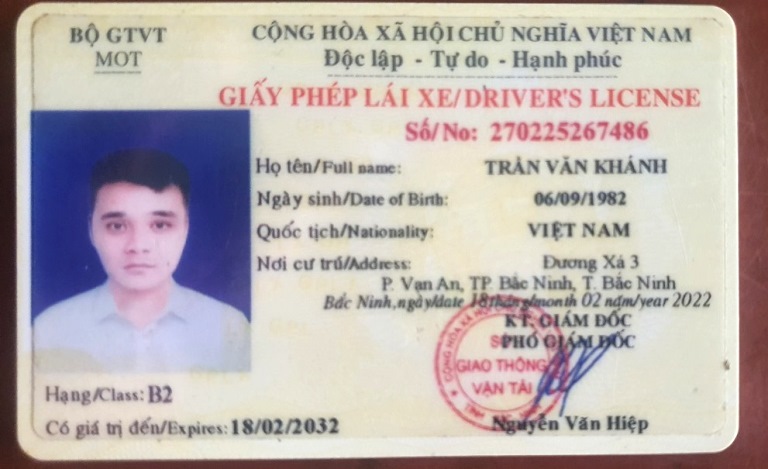 Tài xế Khánh sử dụng giấy phép lái xe giả hòng qua mắt lực lượng CGST. Ảnh: Cơ quan công an.