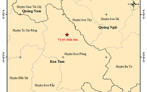 Kon Tum lại động đất 3.2 độ, người dân cảm nhận rõ rung lắc