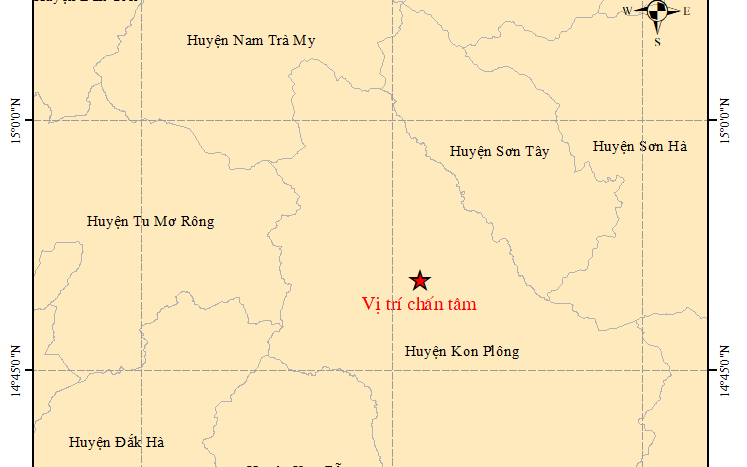 Động đất ở Kon Tum mạnh lên, liên tiếp ba trận có cường độ đến 4.0