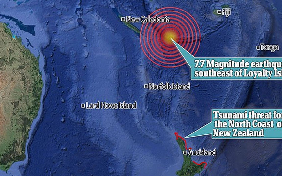 Động đất mạnh 7,8 độ Richter ở Nam Thái Bình Dương, cảnh báo sóng thần