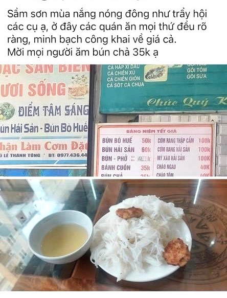 Cơ quan chức năng vào cuộc xác minh suất bún chả 35 ngàn đồng có 2 cái chả ở Sầm Sơn - Ảnh 1.