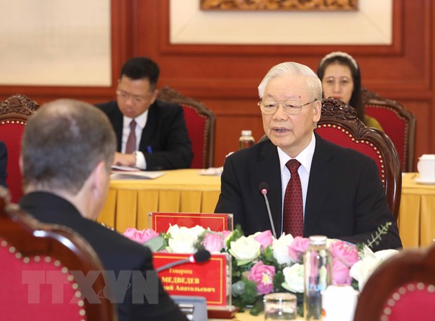 Tổng Bí thư hội đàm với Chủ tịch Đảng Nước Nga Thống nhất Medvedev - Ảnh 2. Tổng Bí thư hội đàm với Chủ tịch Đảng Nước Nga Thống nhất Medvedev - Ảnh 2.