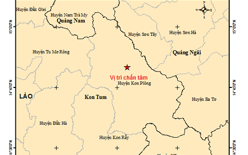 11 trận động đất xảy ra ở Kon Tum trong gần nửa tháng
