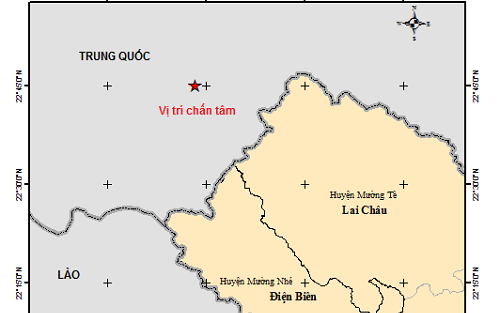 Lai Châu động đất mạnh 3.2 độ khu vực biên giới Trung Quốc