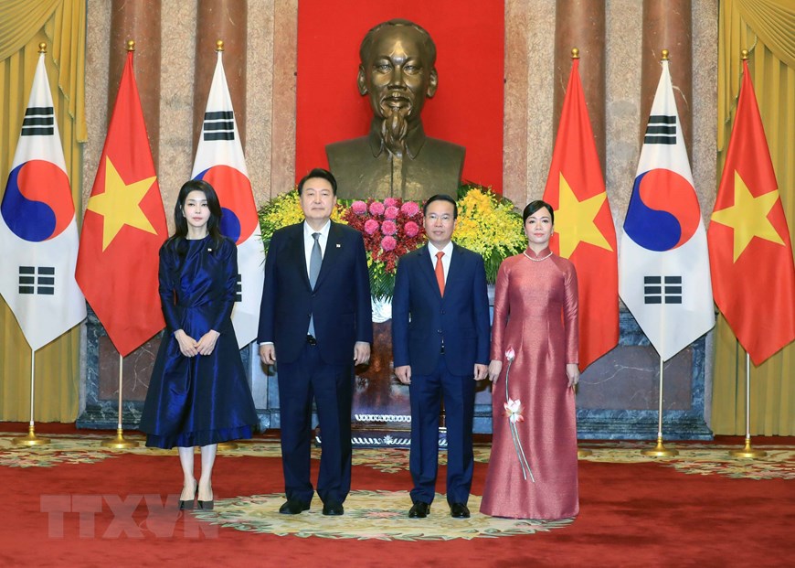 [Photo] Chủ tịch nước Võ Văn Thưởng chủ trì Lễ đón Tổng thống Hàn Quốc - Ảnh 5.