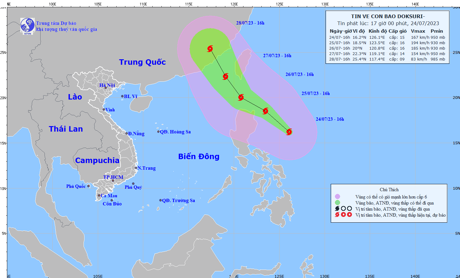 Siêu bão Doksuri giật trên cấp 17 sẽ đi vào Biển Đông - Ảnh 2.