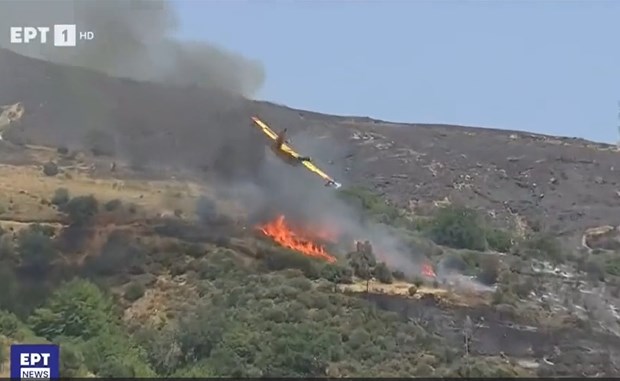 Máy bay tham gia dập lửa bị rơi tại Hy Lạp, 2 phi công thiệt mạng - Ảnh 1.