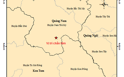 Quảng Nam xảy ra động đất giữa mưa lớn