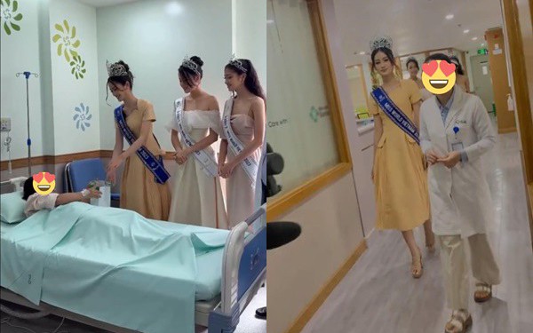Hoa hậu Ý Nhi vướng tranh cãi khi đi từ thiện ở bệnh viện 5 sao