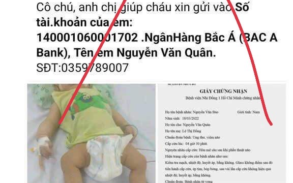 Cảnh báo bệnh viện bị giả mạo giấy tờ kêu gọi từ thiện trên facebook