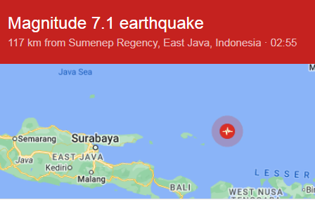 Động đất mạnh làm rung chuyển Biển Bali của Indonesia - Ảnh 1.