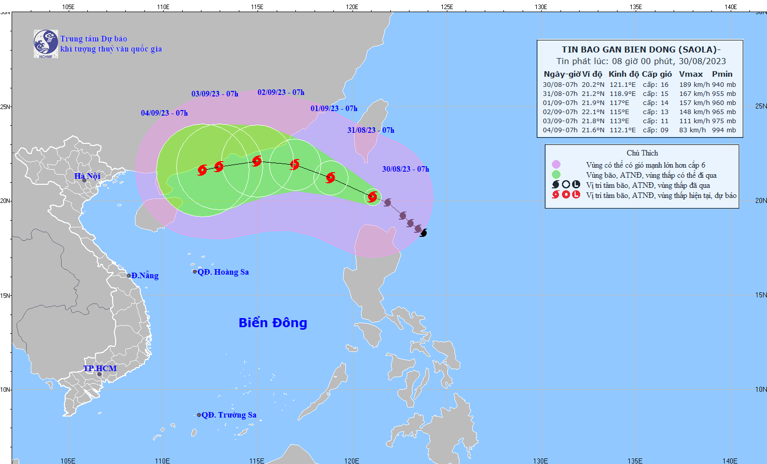Sáng mai (31/8), bão Sao La sẽ đi vào Biển Đông, gió giật trên cấp 17 - Ảnh 2.