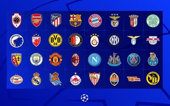 Danh sách 32 đội bóng tham dự vòng bảng Champions League 2023-2024