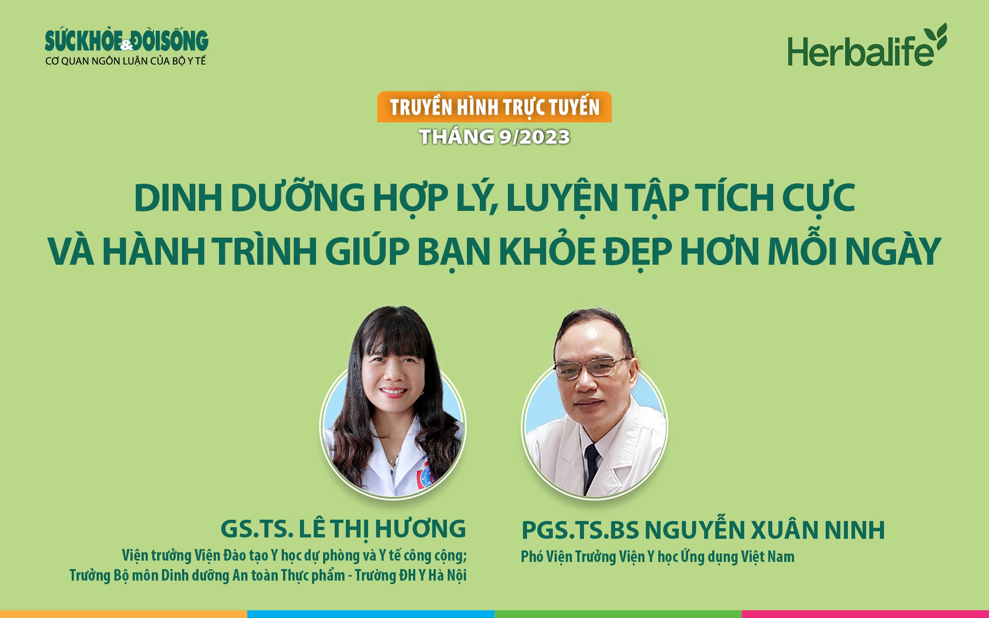 Truyền hình trực tuyến: Dinh dưỡng hợp lý, luyện tập tích cực và hành trình giúp bạn khỏe đẹp hơn mỗi ngày