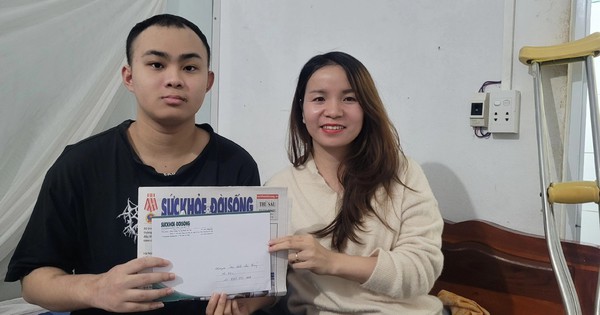 Nam sinh mất một chân vì bệnh tật đón nhận tình cảm của bạn đọc Báo Sức khỏe và Đời sống