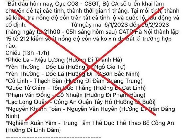 Bác thông tin lập 15 tổ công tác kiểm soát nồng độ cồn trên địa bàn Hà Nội- Ảnh 1.