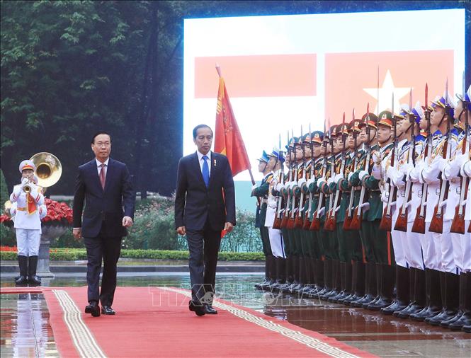 Chủ tịch nước chủ trì lễ đón Tổng thống Indonesia thăm cấp Nhà nước tới Việt Nam- Ảnh 1.