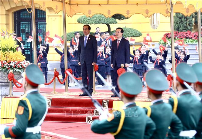 Chủ tịch nước chủ trì lễ đón Tổng thống Indonesia thăm cấp Nhà nước tới Việt Nam- Ảnh 3.