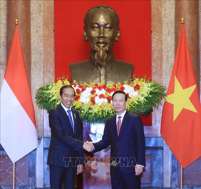 Chủ tịch nước chủ trì lễ đón Tổng thống Indonesia thăm cấp Nhà nước tới Việt Nam- Ảnh 6.