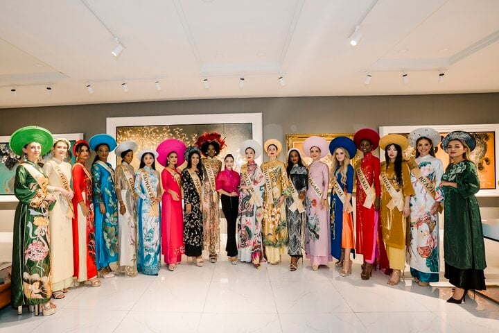 80 thí sinh Miss Global 2023 diện áo dài, trải nghiệm văn hóa Việt Nam- Ảnh 1.