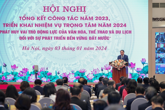 Thủ tướng dự Hội nghị tổng kết năm 2023, triển khai nhiệm vụ năm 2024 của ngành VHTTDL- Ảnh 2.