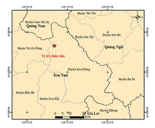 Kon Tum lại hứng 6 trận động đất giữa mưa dông- Ảnh 2.