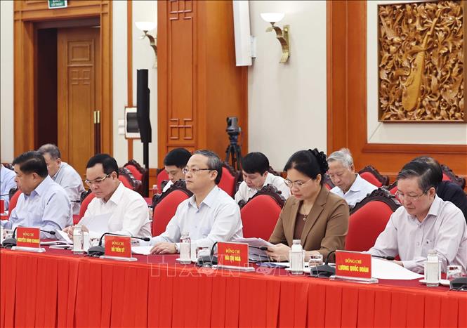 Tổng Bí thư Tô Lâm chủ trì buổi làm việc của Tiểu ban Văn kiện Đại hội XIV của Đảng- Ảnh 3.