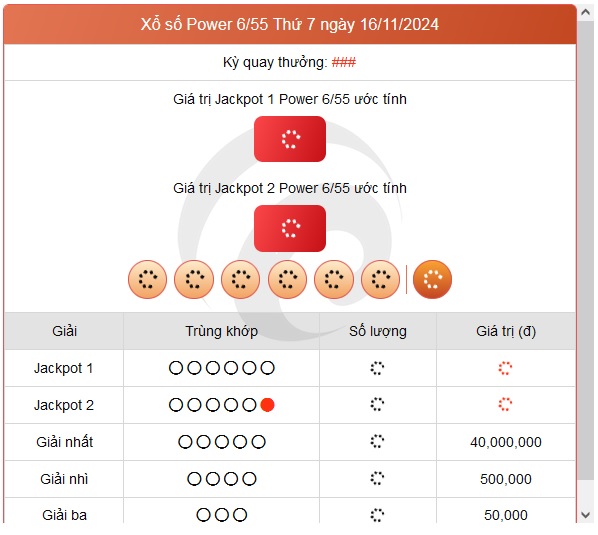 Vietlott 16/11 - Kết quả xổ số Vietlott hôm nay 16/11/2024 - Xổ số Power 6/55 ngày 16/11- Ảnh 1.