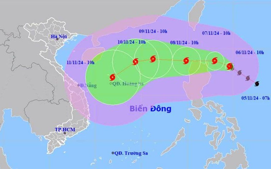 Bão số 7 giật cấp 14 sắp vào Biển Đông