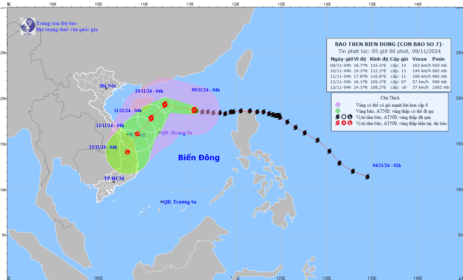 Không khí lạnh 'khống chế' bão số 7 di chuyển lên phía Bắc- Ảnh 2.