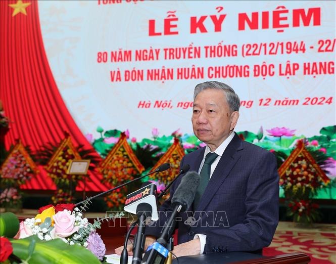 Toàn văn phát biểu của Tổng Bí thư Tô Lâm tại Lễ kỷ niệm 80 năm Ngày truyền thống Tổng cục Chính trị- Ảnh 1. Toàn văn phát biểu của Tổng Bí thư Tô Lâm tại Lễ kỷ niệm 80 năm Ngày truyền thống Tổng cục Chính trị- Ảnh 1.
