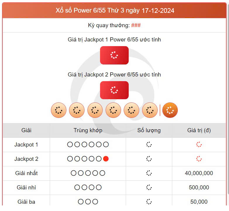 Vietlott 17/12 - Kết quả xổ số Vietlott hôm nay 17/12/2024 - Xổ số Power 6/55 ngày 17/12- Ảnh 1.