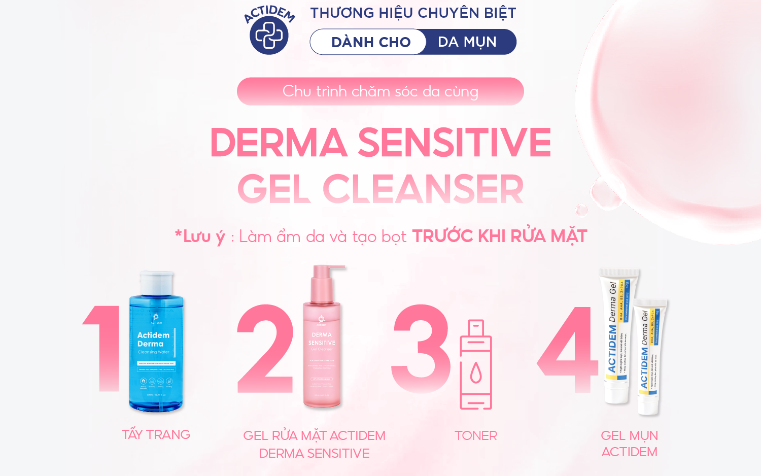 Review Gel rửa mặt Actidem Sensitive Gel Cleanser: Bí quyết làm sạch sâu cho làn da nhạy cảm khó chiều