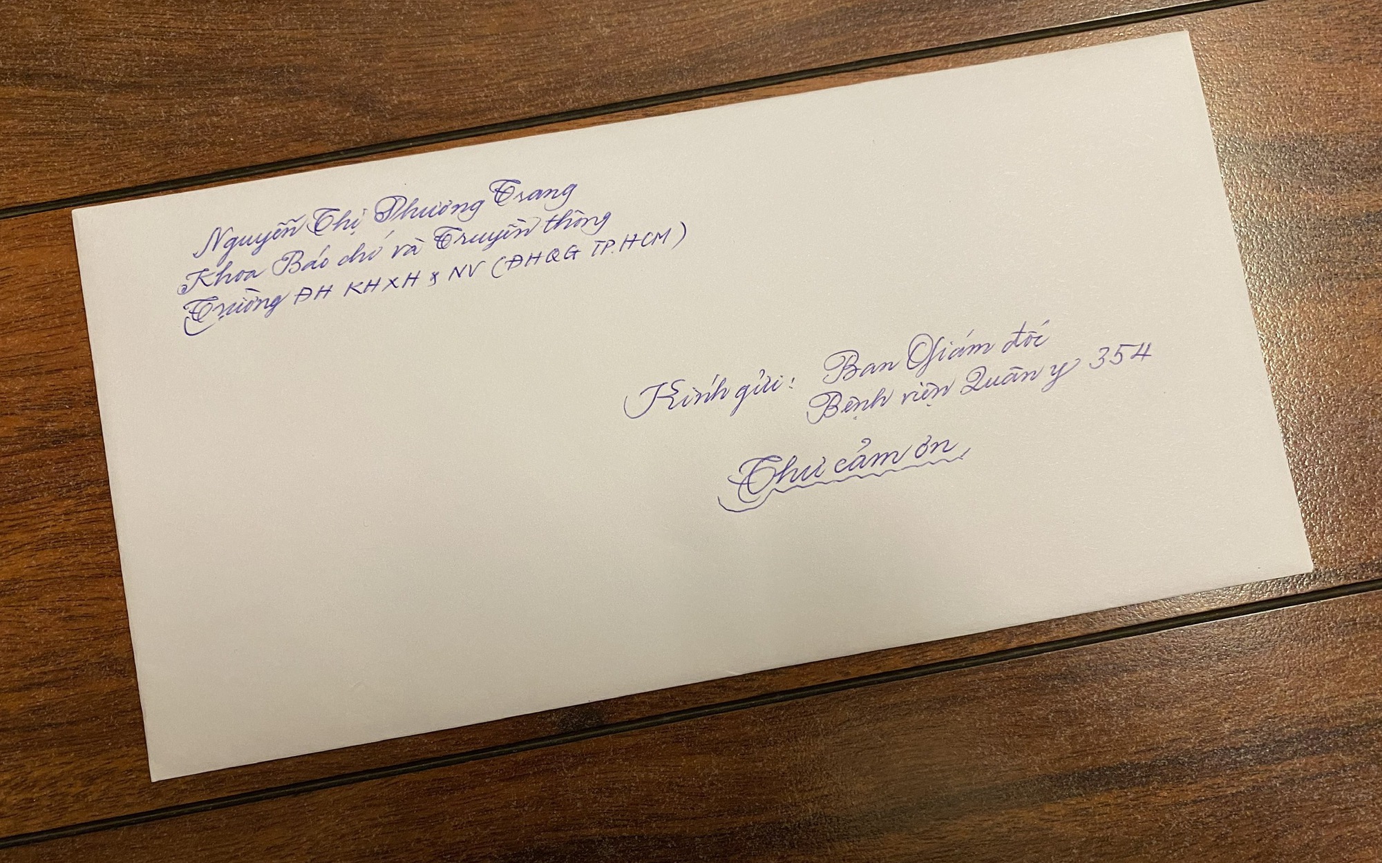 Bức thư tay xúc động của giảng viên đại học dành cho y, bác sĩ Bệnh viện Quân y 354