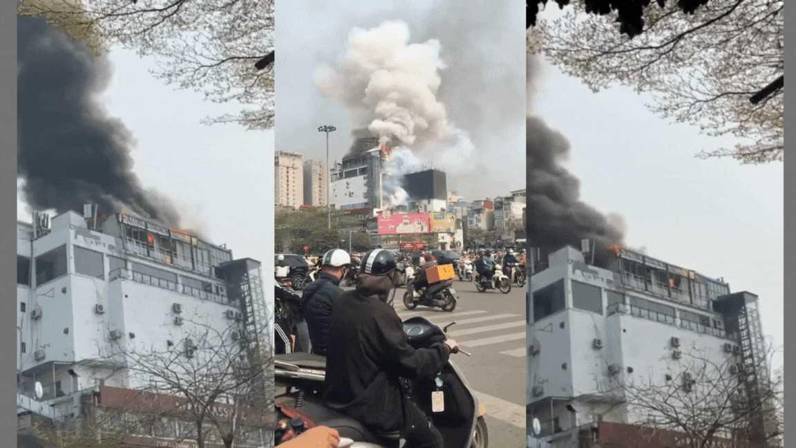 Video cháy lớn tại ngã 7 Ô Chợ Dừa, Hà Nội- Ảnh 2.