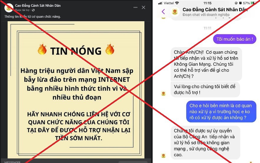 Giả mạo Trường Cao đẳng Cảnh sát nhân dân hỗ trợ lấy lại tiền lừa đảo