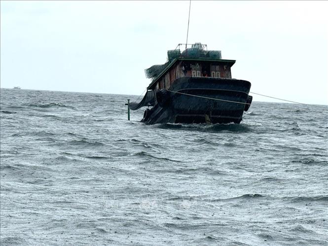 Kịp thời cứu ba ngư dân gặp nạn trên vùng biển Cô Tô- Ảnh 1.