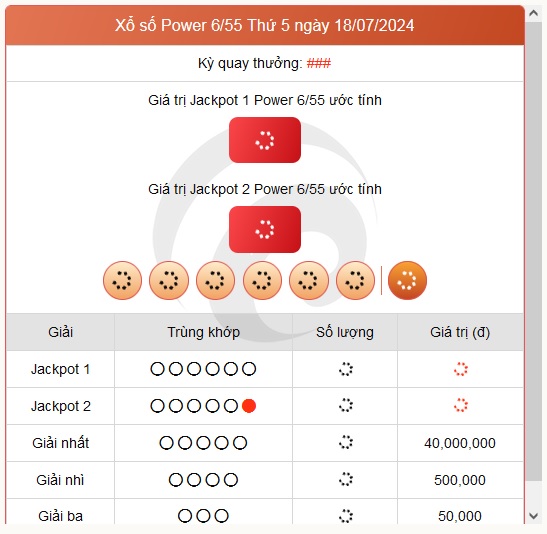 Vietlott 18/7 - Kết quả xổ số Vietlott hôm nay 18/7/2024 - Xổ số Power 6/55 ngày 18/7- Ảnh 1.