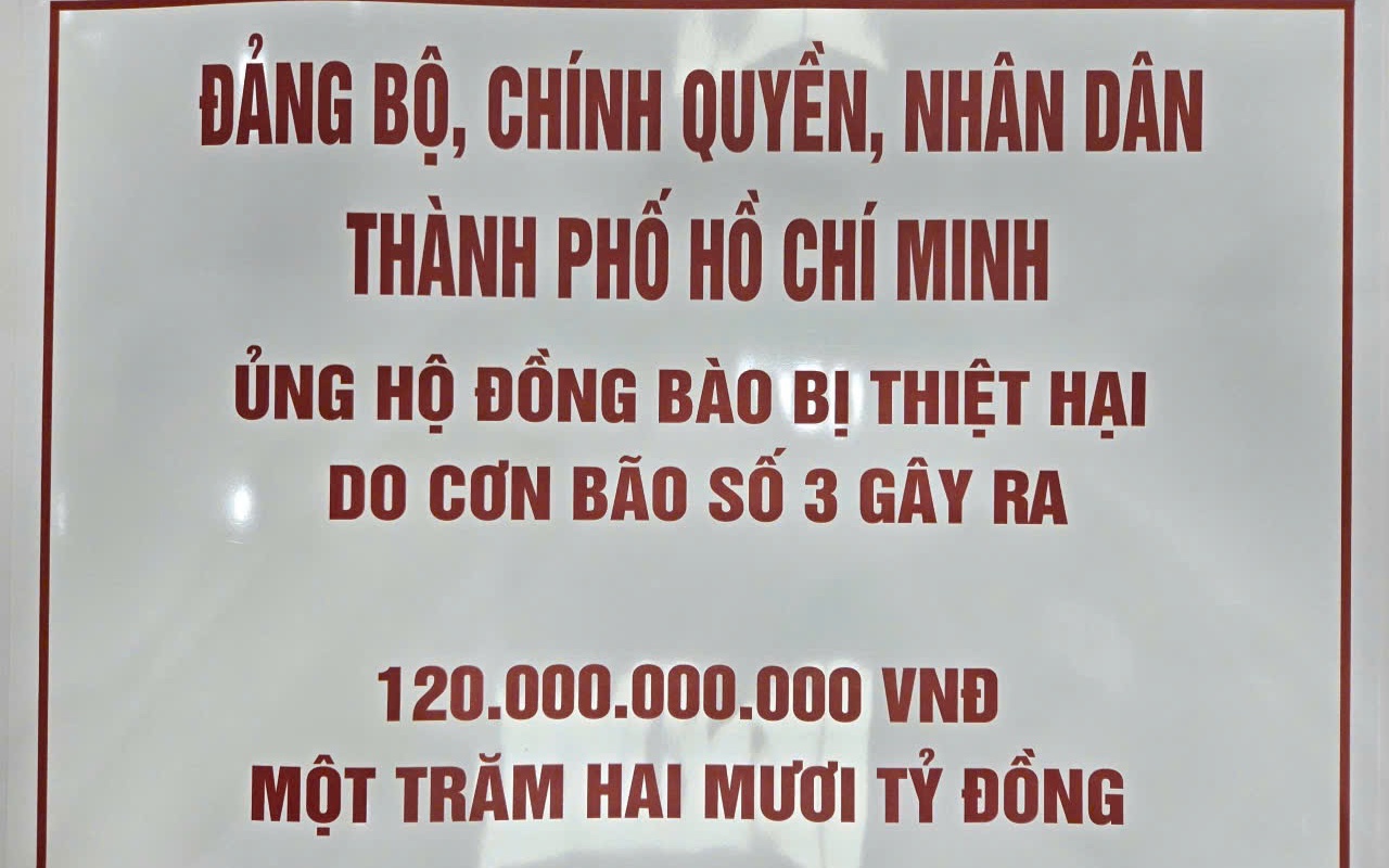 TPHCM ủng hộ đồng bào bị thiệt hại do cơn bão Yagi 120 tỷ đồng