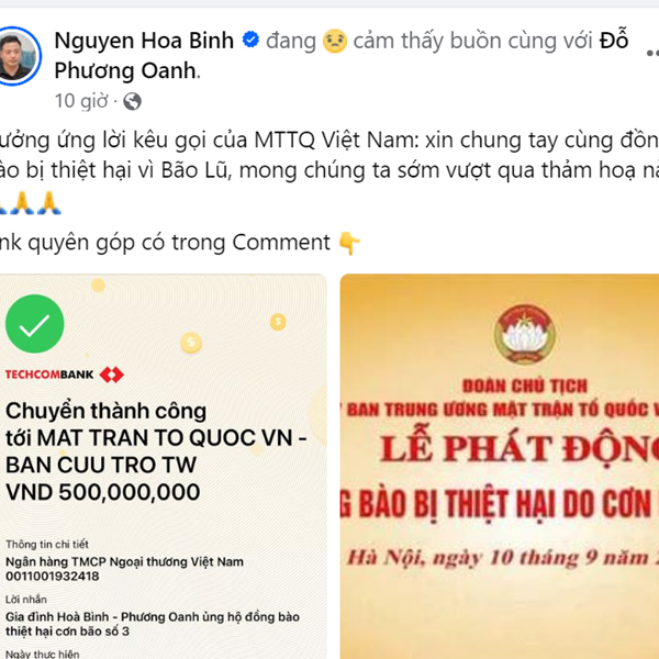 Phương Oanh - Shark Bình, Hà Anh Tuấn có hành động ý nghĩa chia sẻ cùng đồng bào rốn lũ miền Bắc- Ảnh 1.