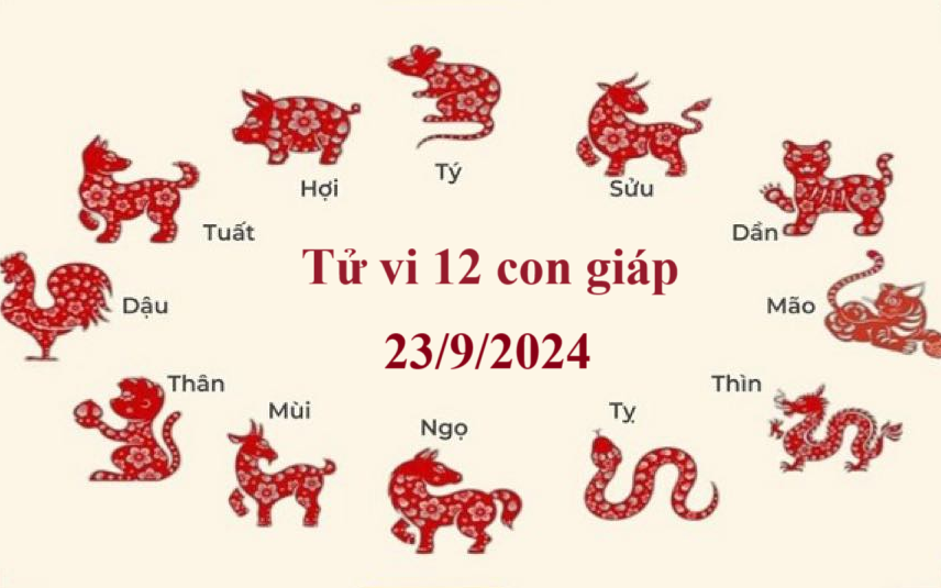 Tử vi 12 con giáp hôm nay 23/9/2024: Thìn nhiều tham vọng, Dần gặp khó khăn