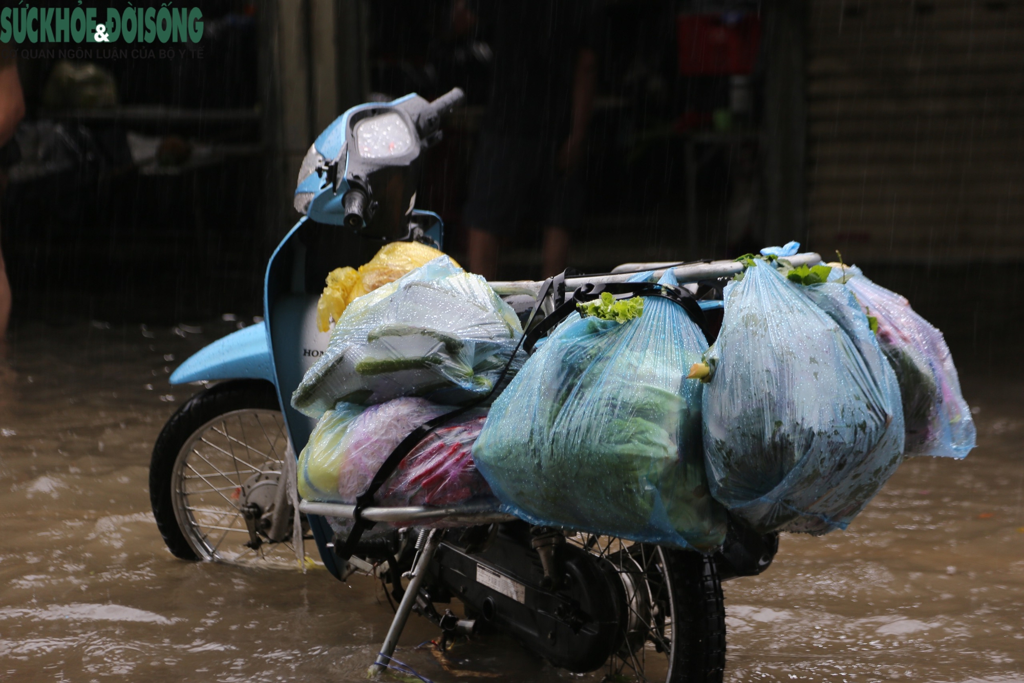 Nước dâng cao gây ngập sâu, tiểu thương chợ Vinh tất tả 'chạy đồ' lên cao- Ảnh 4.