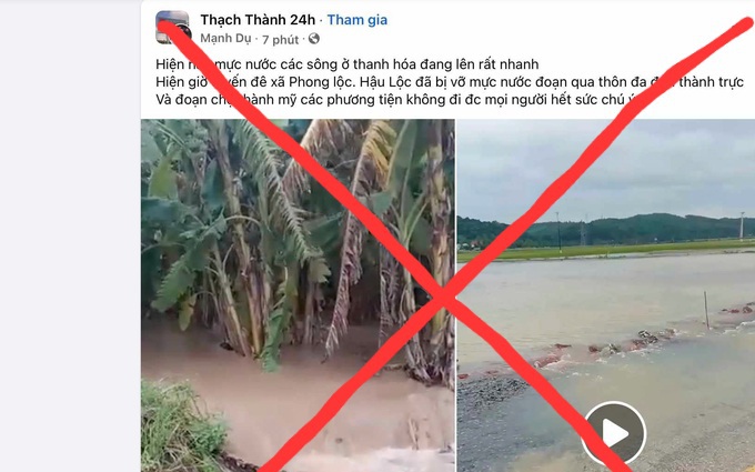 Không có chuyện vỡ đê tại Thanh Hóa như tin đồn