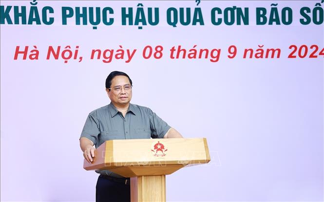 Thủ tướng chủ trì họp triển khai biện pháp cấp bách khắc phục hậu quả bão số 3- Ảnh 1.