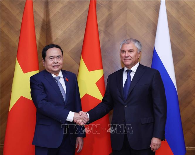 Chủ tịch Quốc hội Trần Thanh Mẫn hội đàm với Chủ tịch Duma Quốc gia Quốc hội Liên bang Nga- Ảnh 1. Chủ tịch Quốc hội Trần Thanh Mẫn hội đàm với Chủ tịch Duma Quốc gia Quốc hội Liên bang Nga- Ảnh 1.