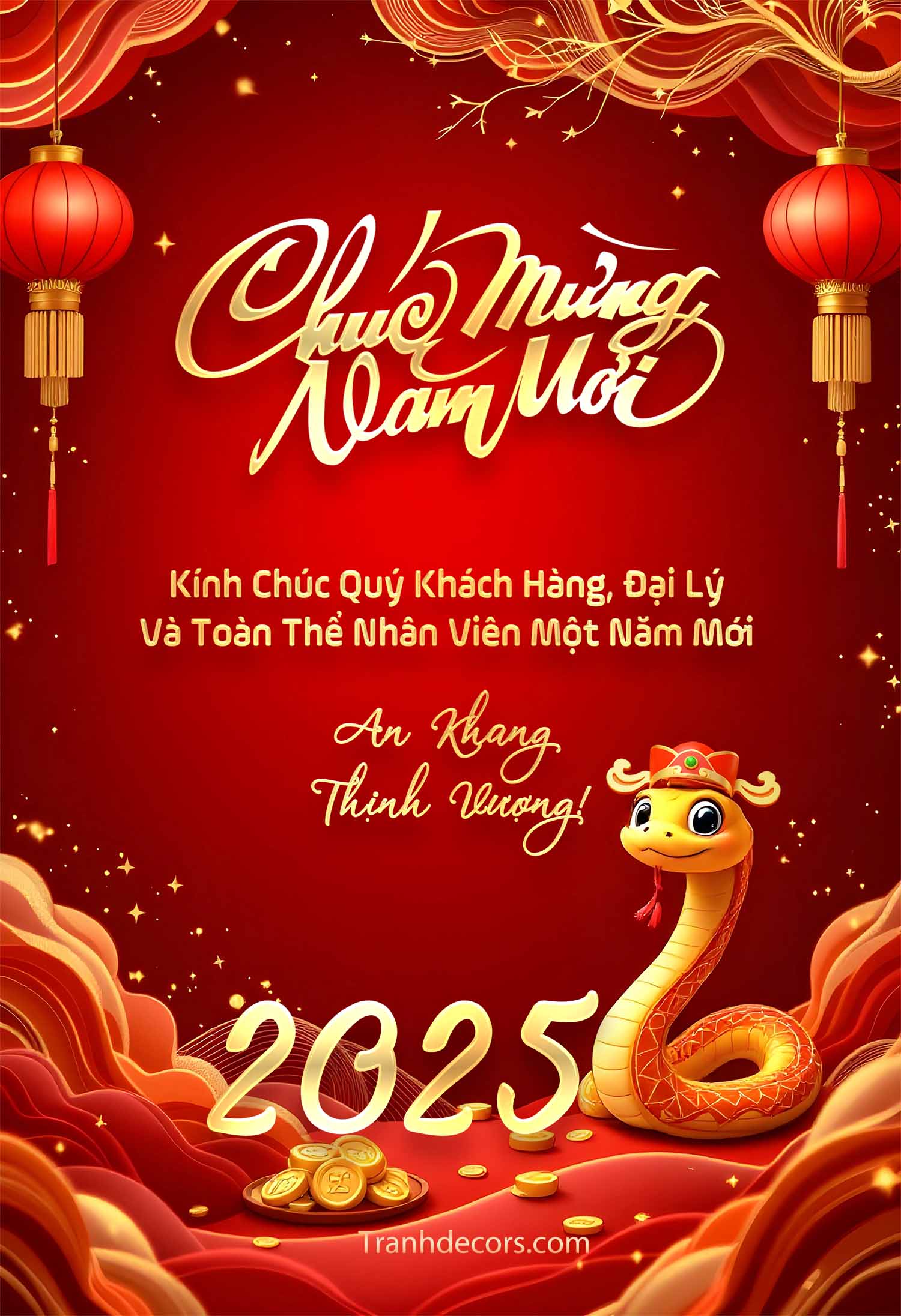 Mẫu thiệp chúc mừng năm mới 2025 thiệp chúc Tết Dương lịch 2025 đẹp