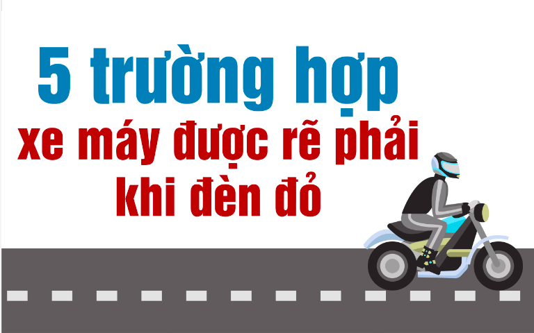 5 trường hợp xe máy được rẽ phải khi đèn đỏ