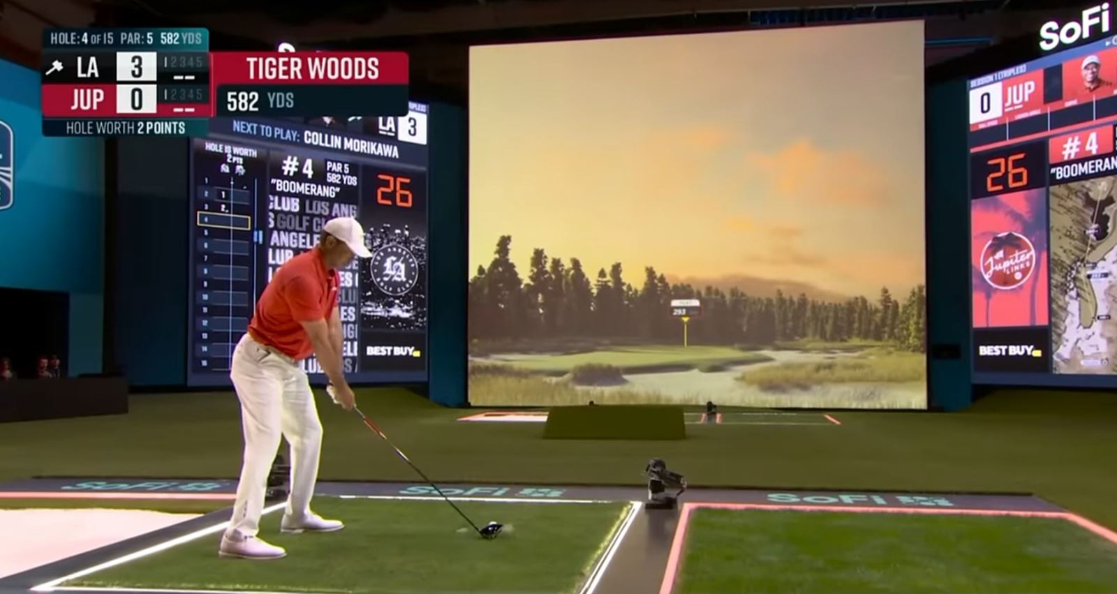 Tiger Woods ra mắt giải golf trong nhà TGL giữa thảm họa cháy rừng tại Los Angeles- Ảnh 1.